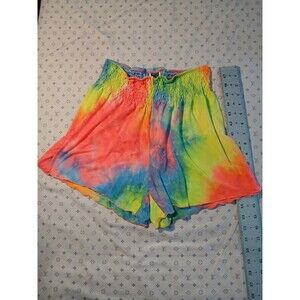 Shein Tie Dye M Medium Stretch Shorts Hippie Peace Love